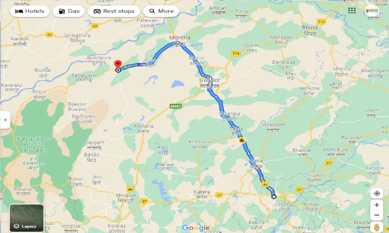 jhansi-to-kailaras-one-way