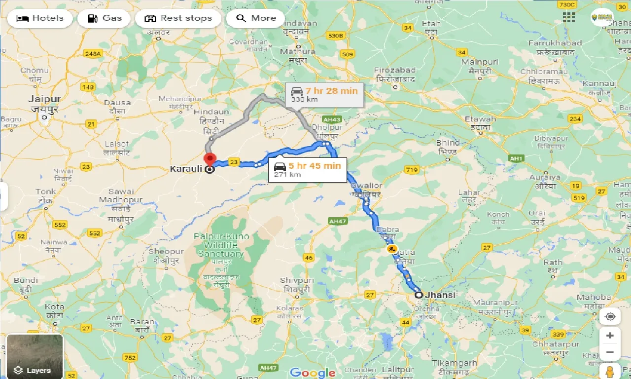 jhansi-to-karauli-one-way