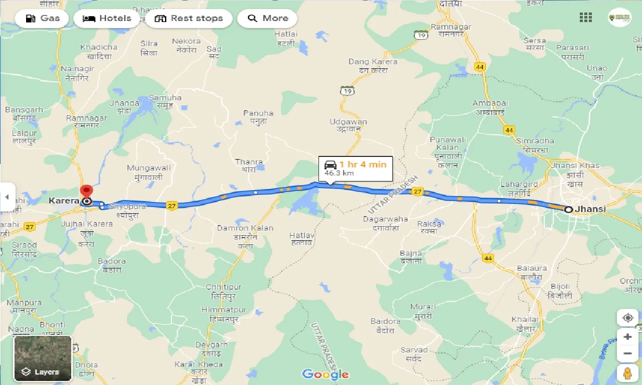 jhansi-to-karera-taxi