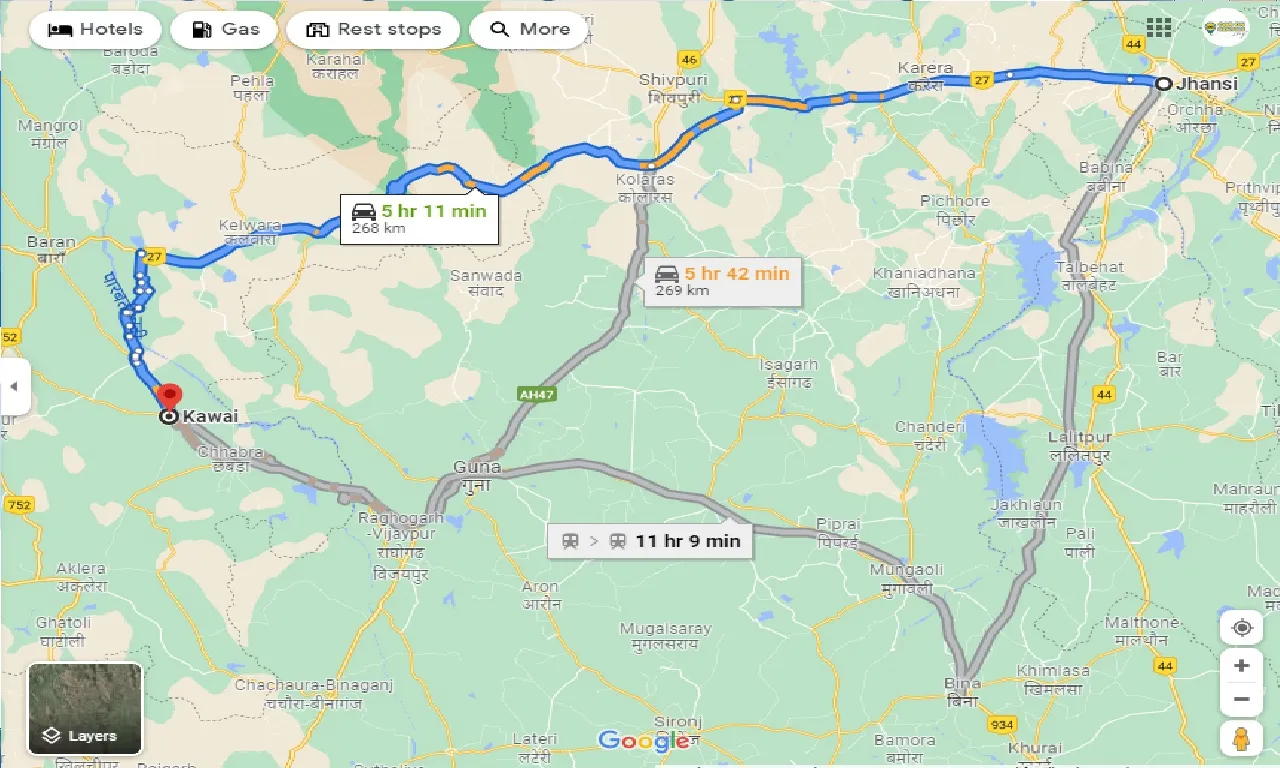 jhansi-to-kawai-one-way