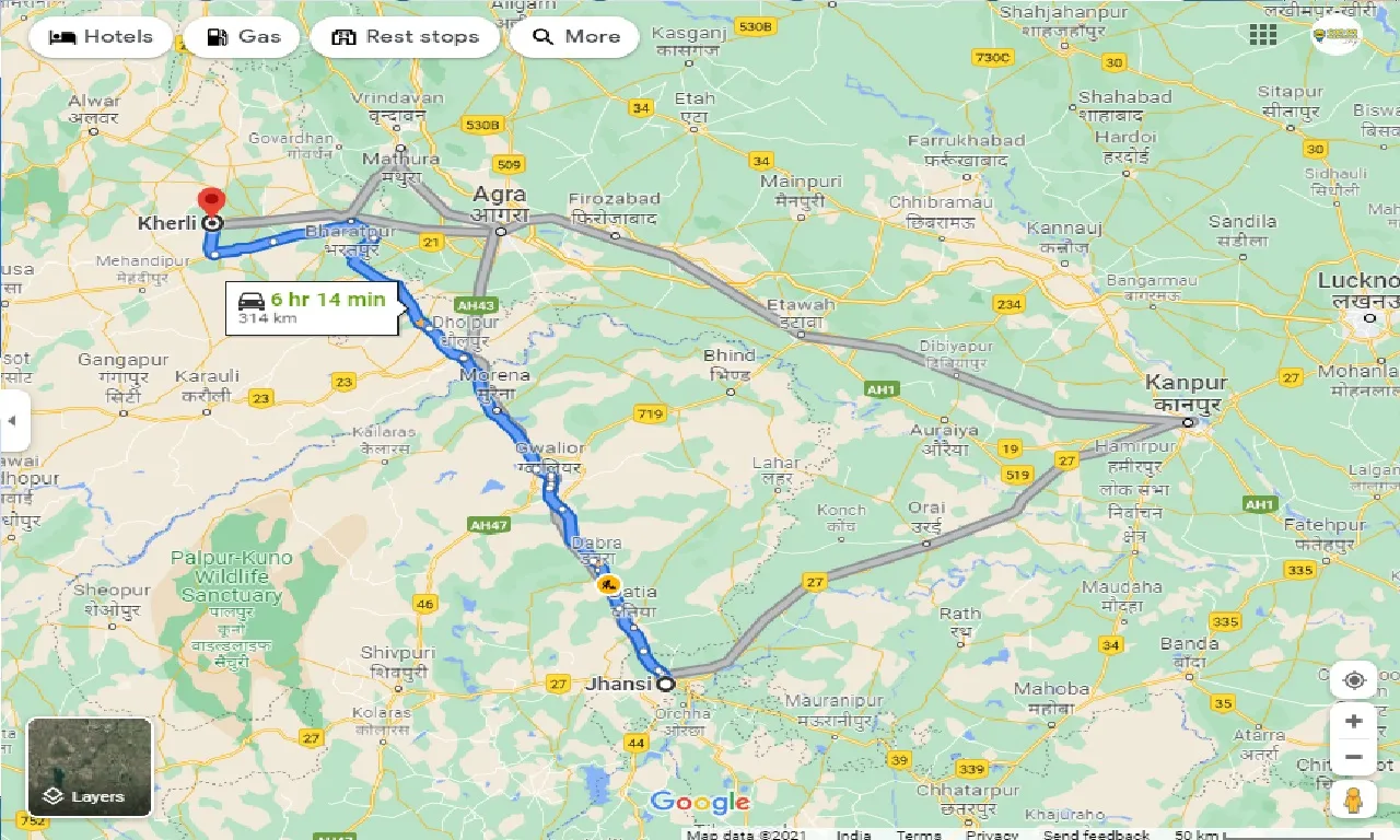 jhansi-to-kherli-one-way