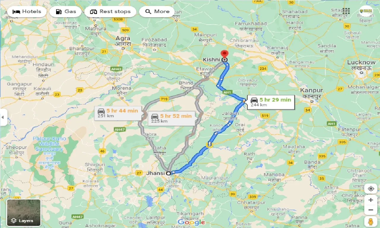 jhansi-to-kishni-taxi