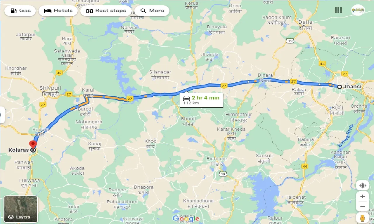 jhansi-to-kolaras-taxi