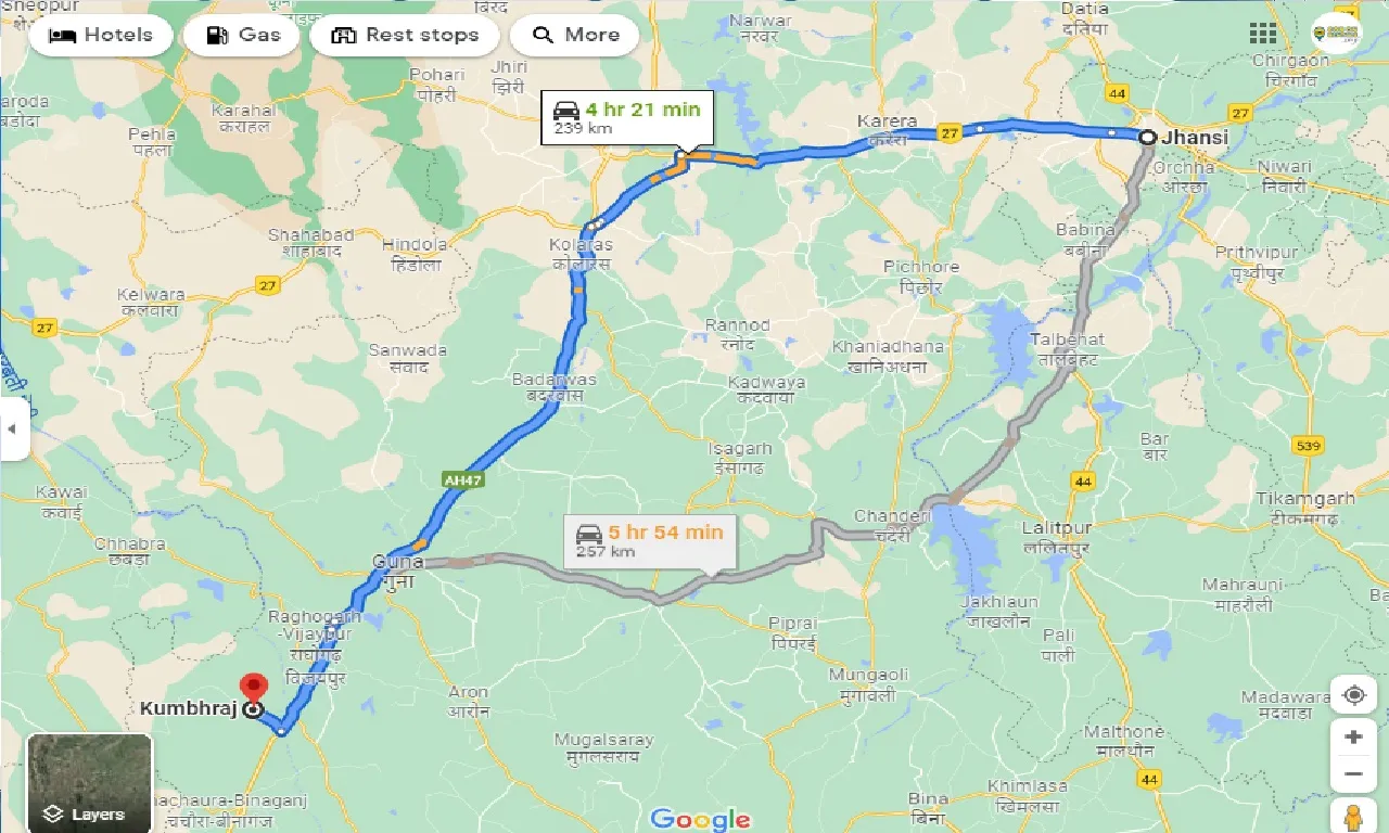 jhansi-to-kumbhraj-one-way
