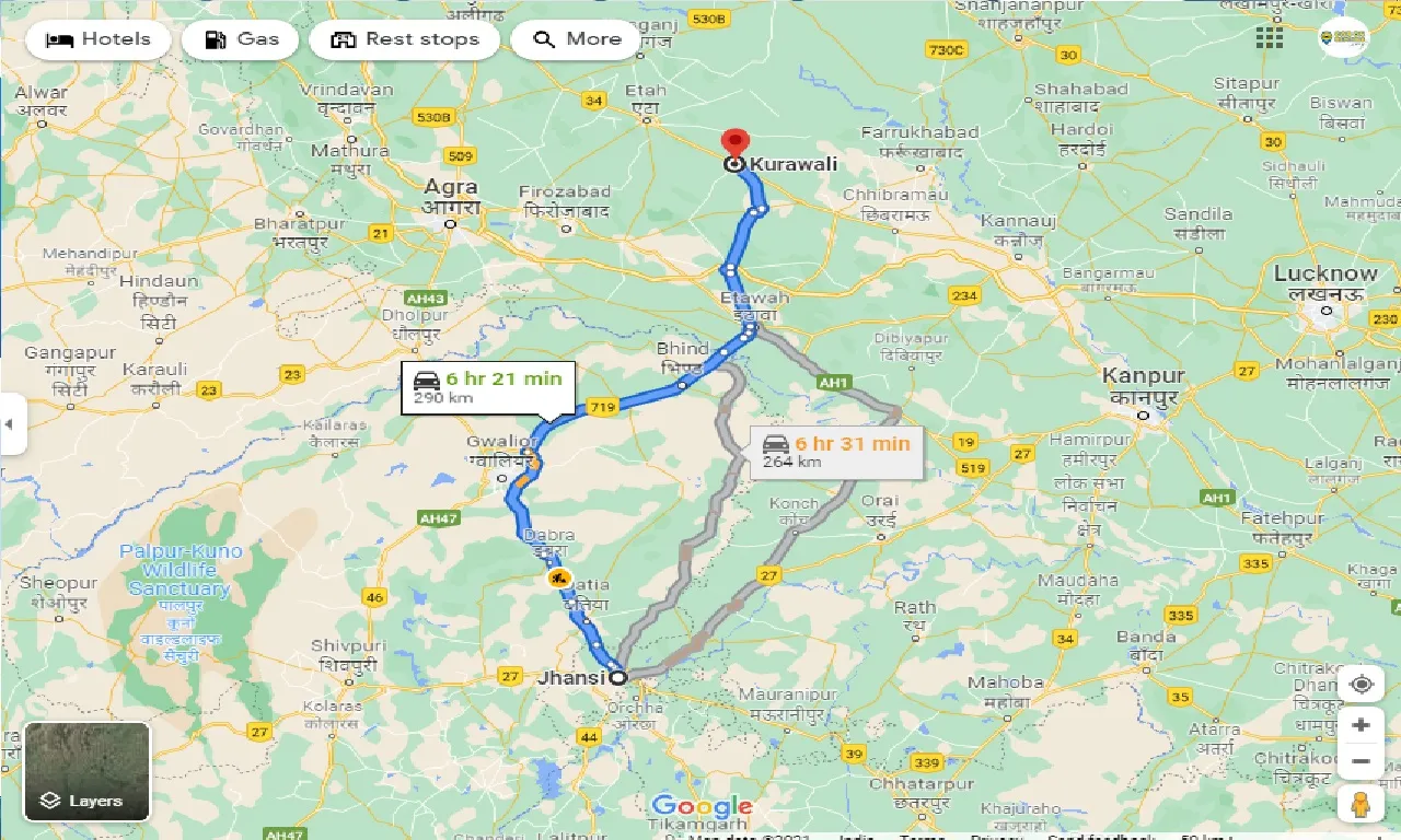 jhansi-to-kurawali-one-way