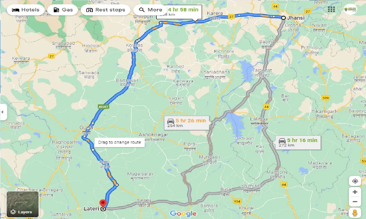 jhansi-to-lateri-one-way