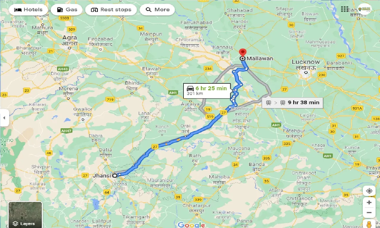 jhansi-to-mallawan-one-way
