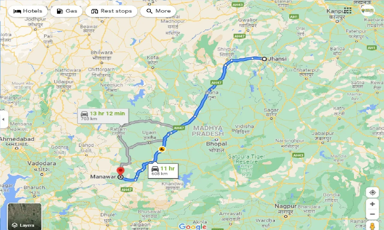 jhansi-to-manawar-one-way