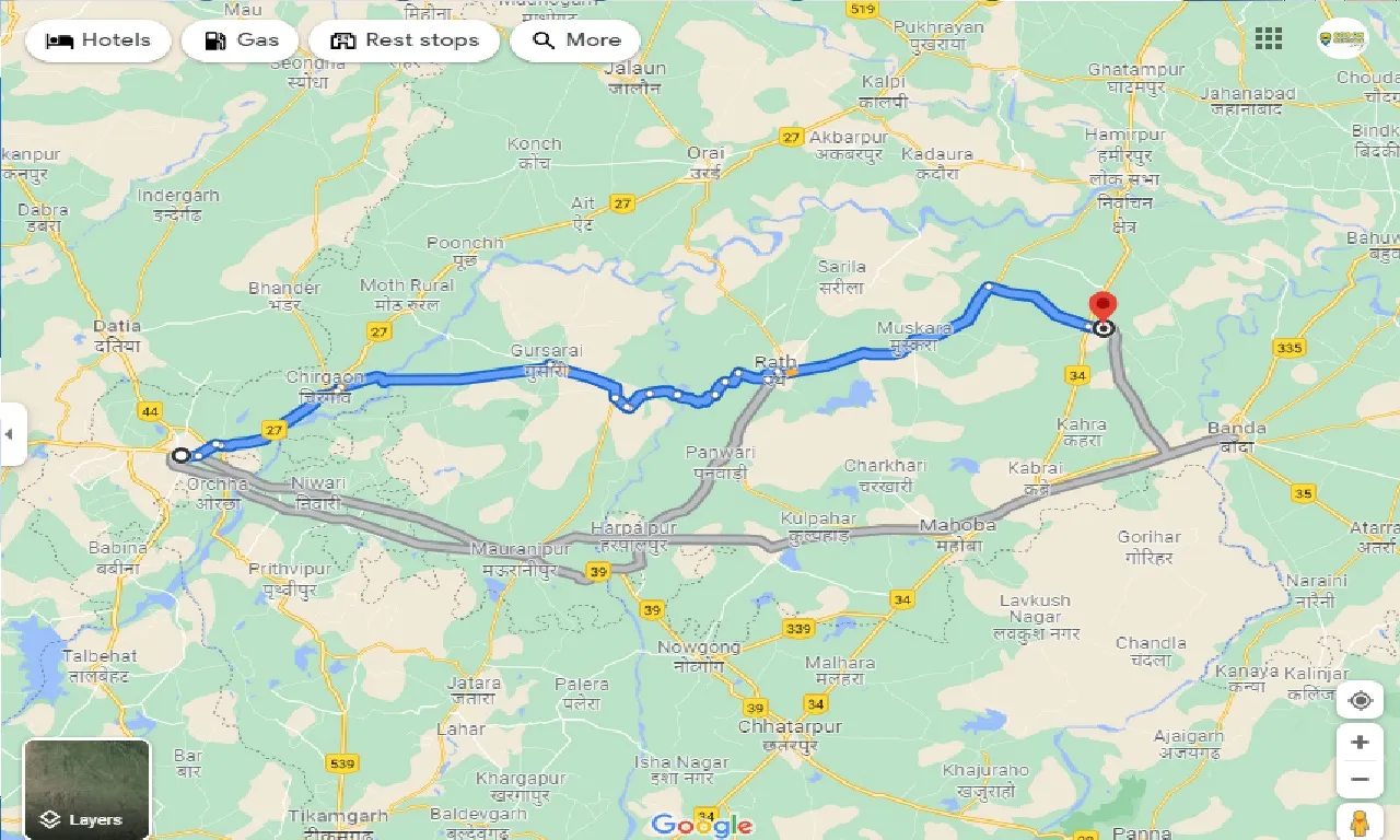 jhansi-to-maudaha-one-way