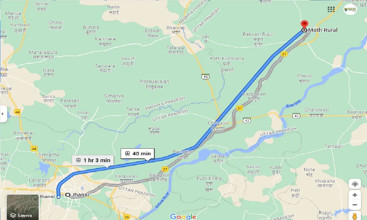 jhansi-to-moth-rural-one-way