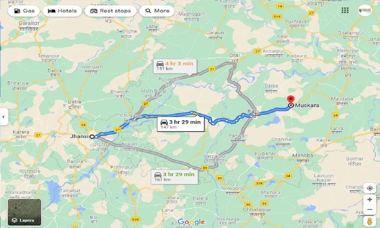 jhansi-to-muskara-taxi