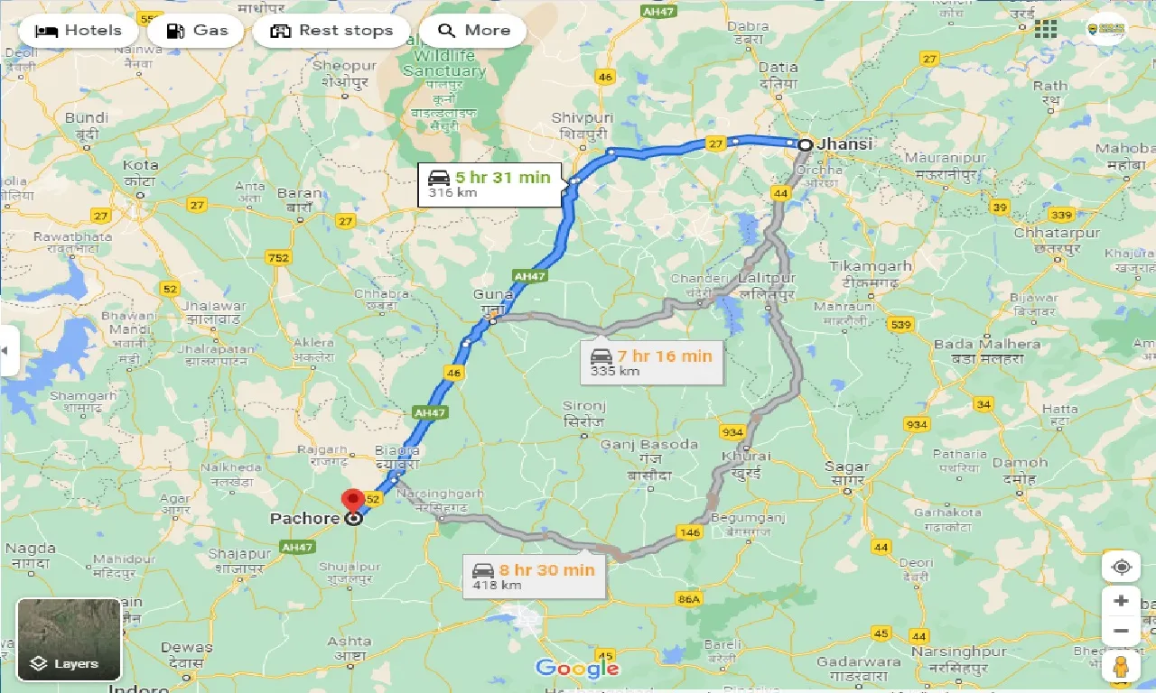 jhansi-to-pachore-taxi