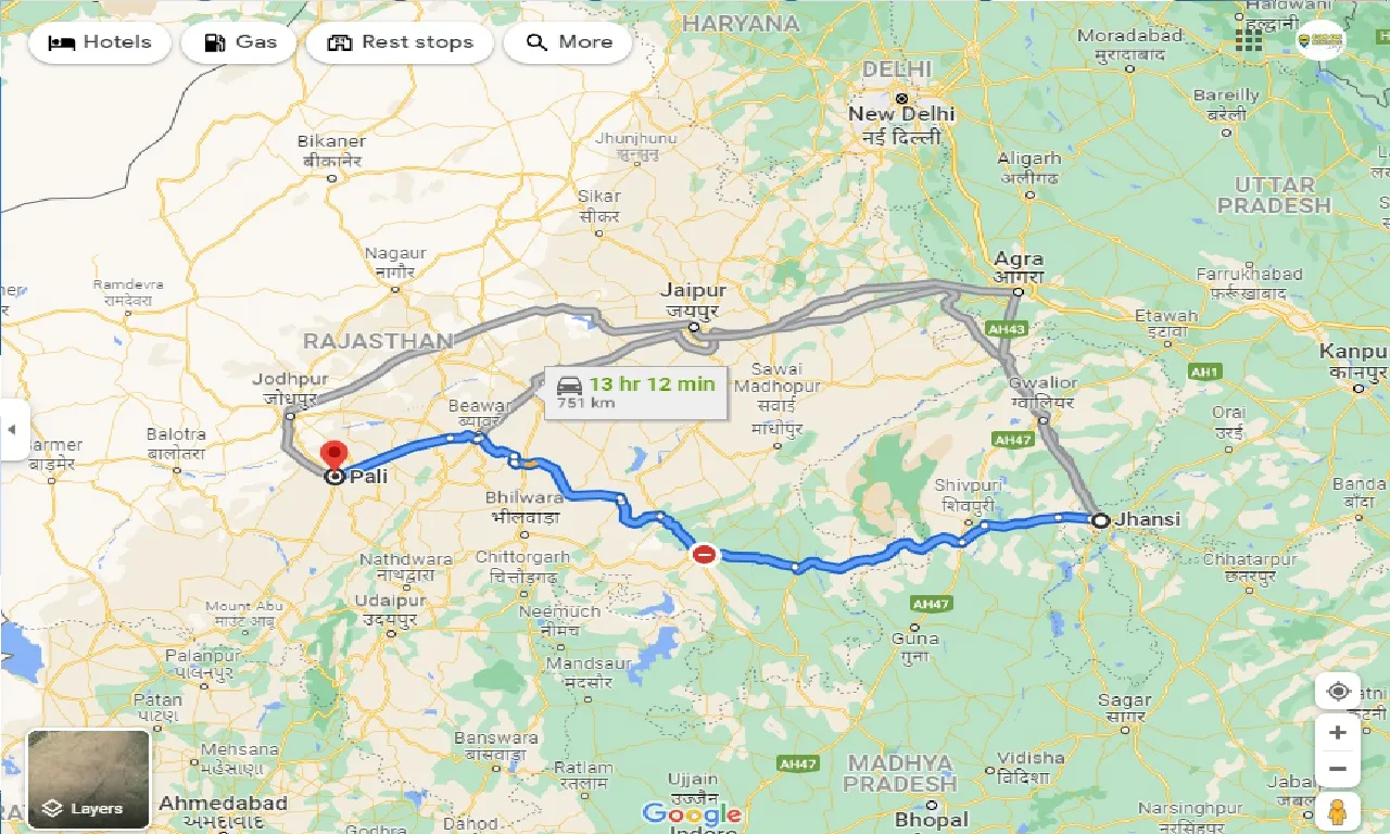 jhansi-to-pali-taxi