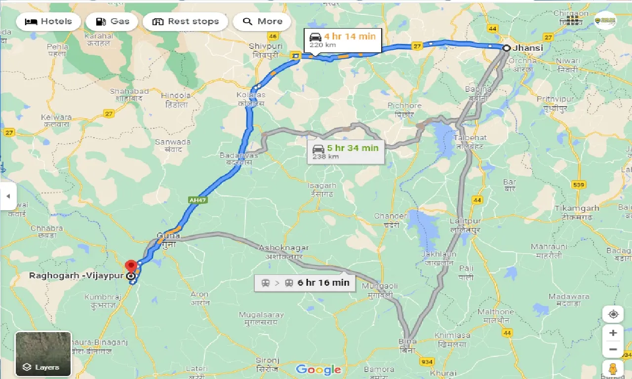 jhansi-to-raghogarh-vijaypur-one-way