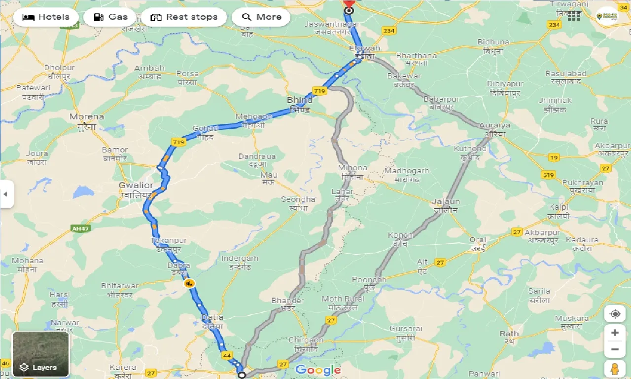 jhansi-to-saifai-one-way
