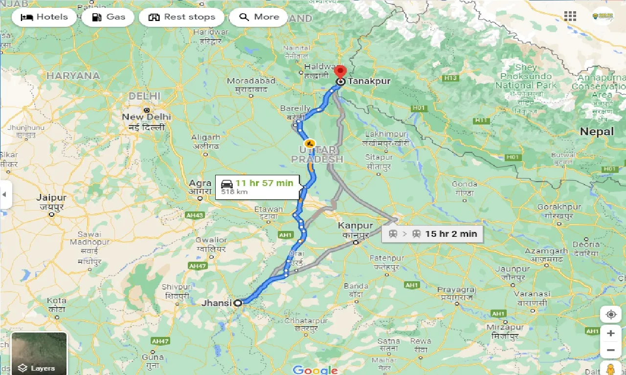 jhansi-to-tanakpur-taxi