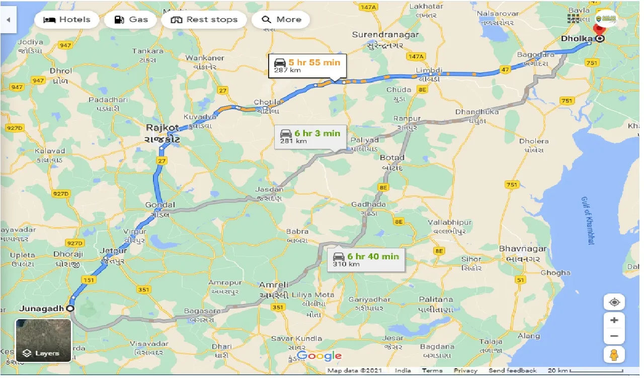 junagadh-to-dholka-one-way