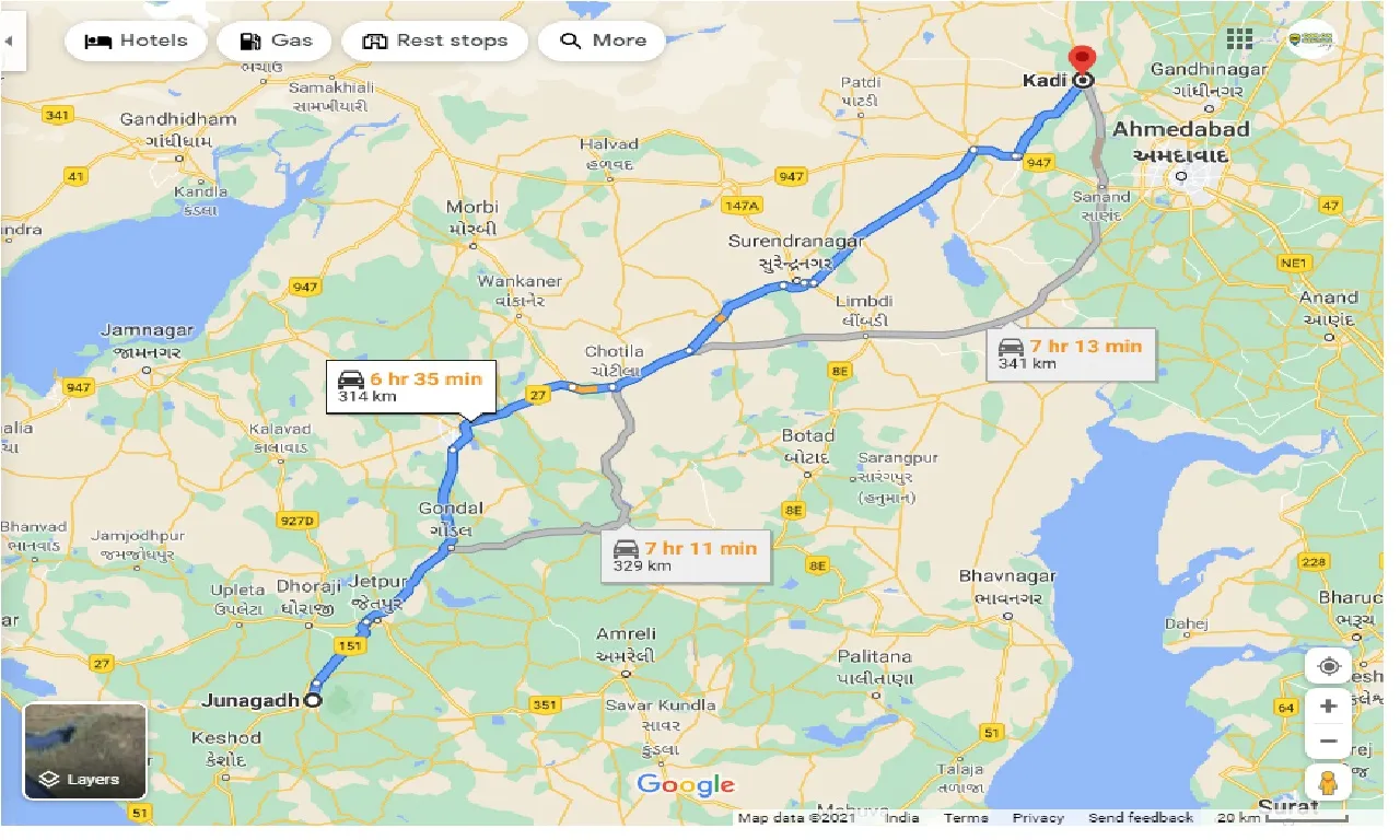 junagadh-to-kadi-one-way