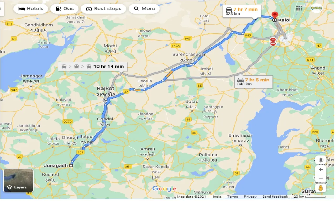 junagadh-to-kalol-taxi