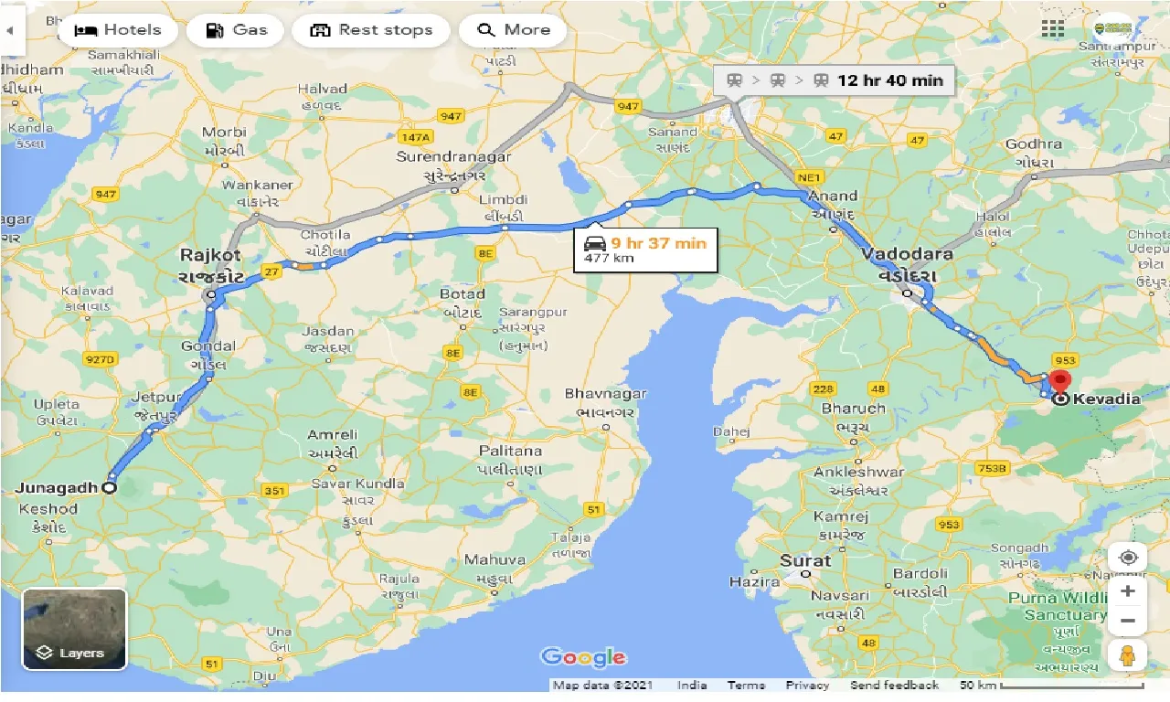 junagadh-to-kevadia-one-way