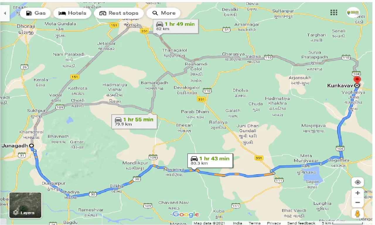 junagadh-to-kunkavav-one-way