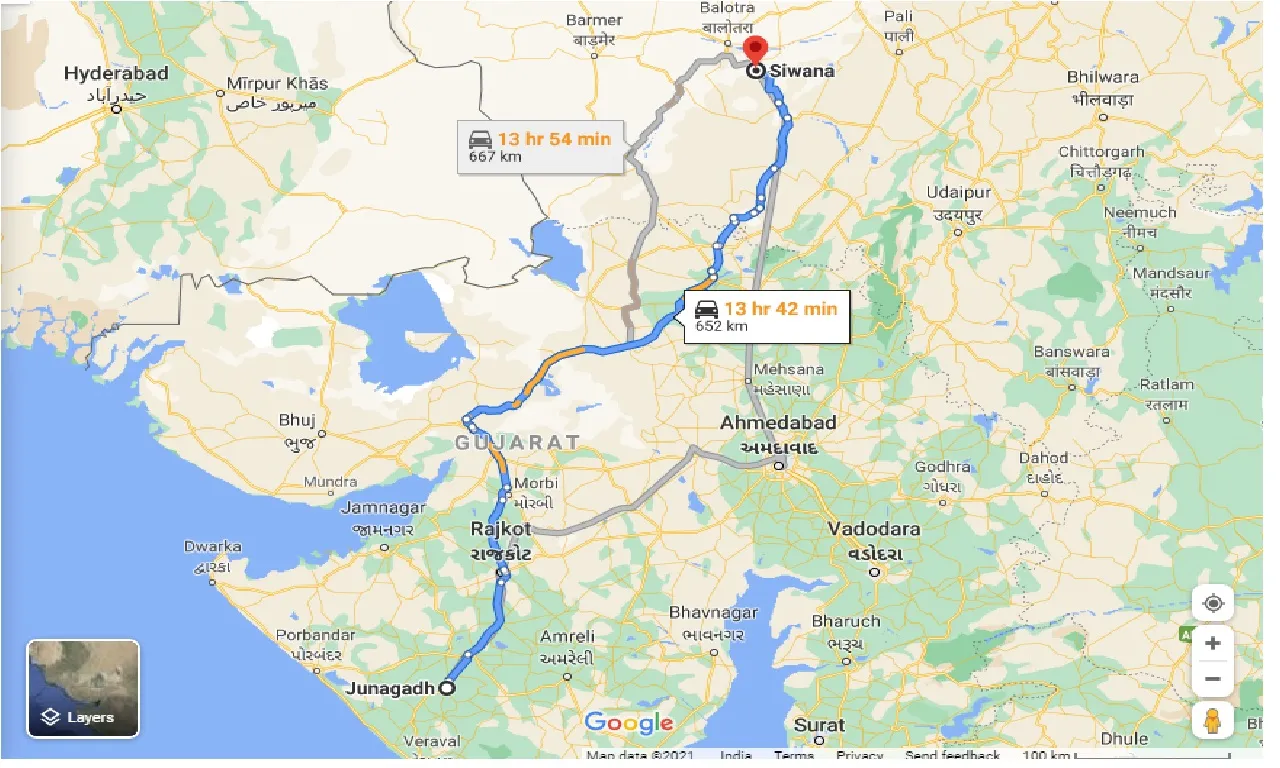 junagadh-to-siwana-one-way