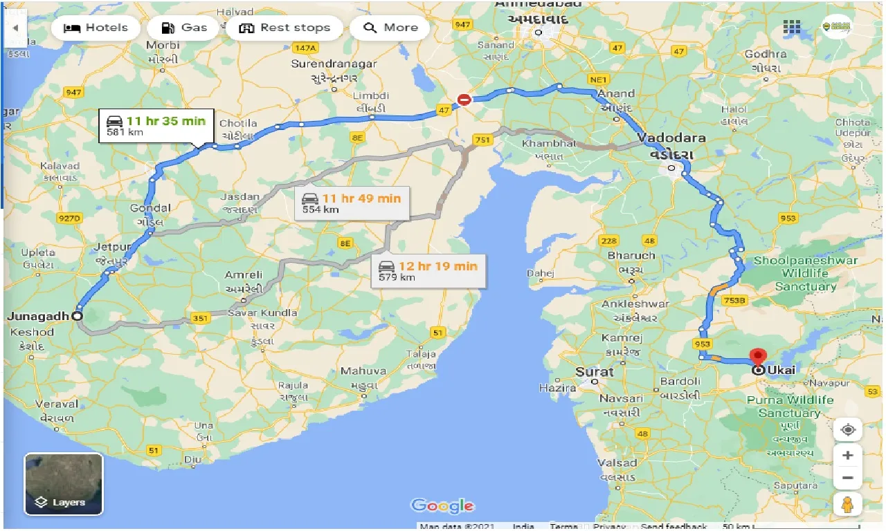 junagadh-to-ukai-one-way
