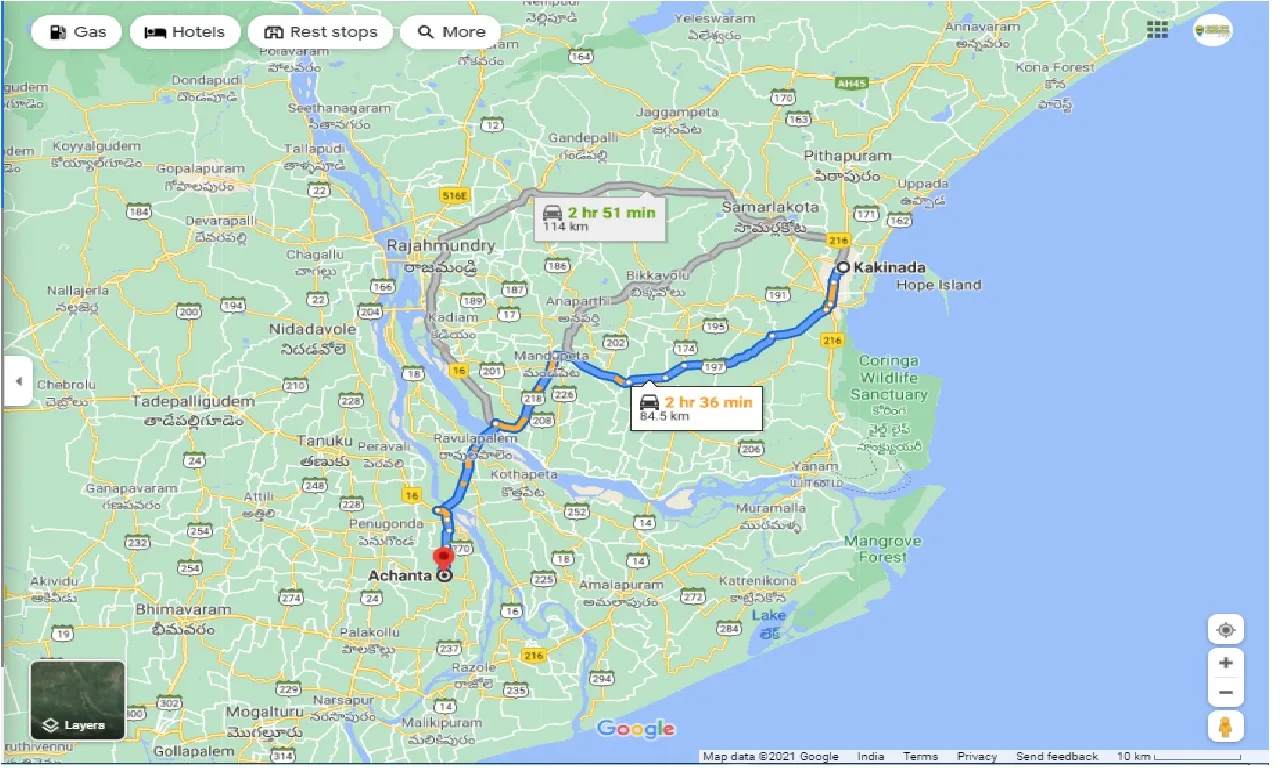 kakinada-to-achanta-outstation