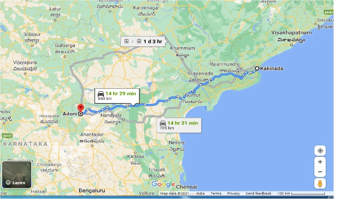 kakinada-to-adoni-one-way