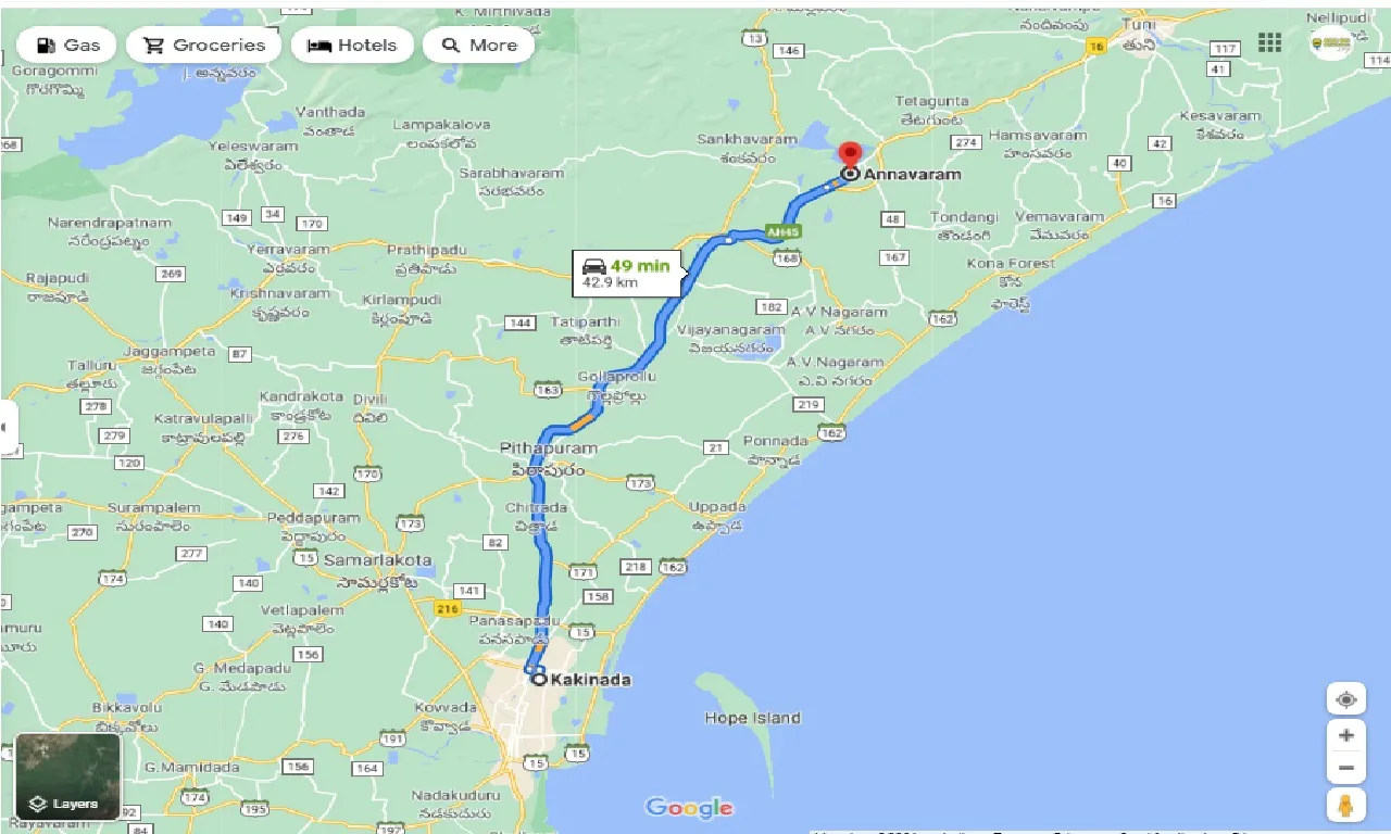 kakinada-to-annavaram-outstation