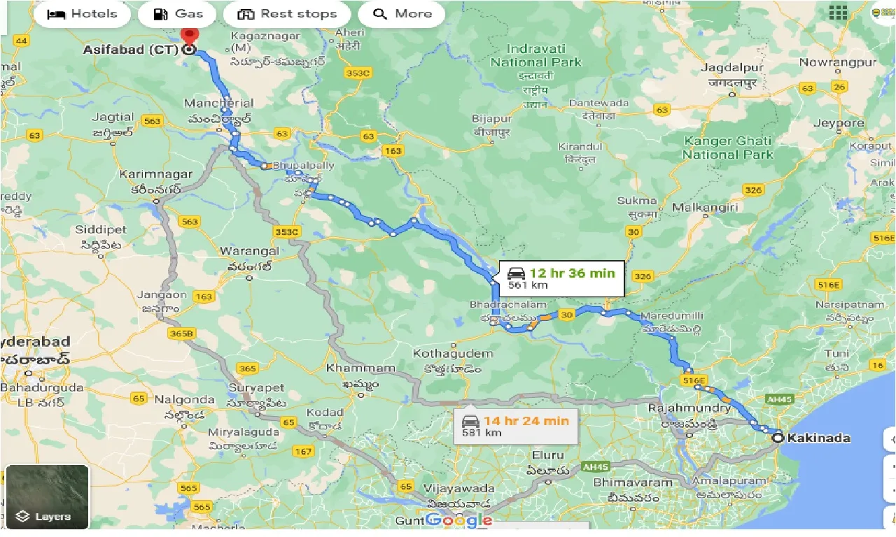 kakinada-to-asifabad-one-way