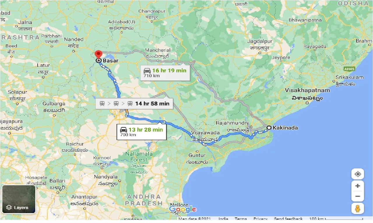 kakinada-to-basar-one-way