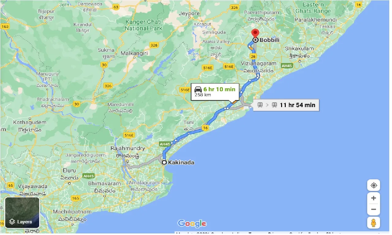 kakinada-to-bobbili-one-way