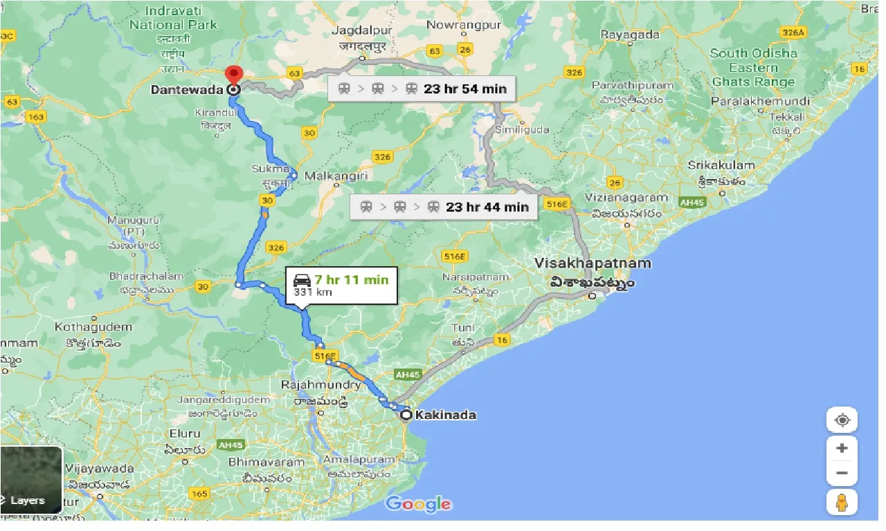kakinada-to-dantewada-one-way