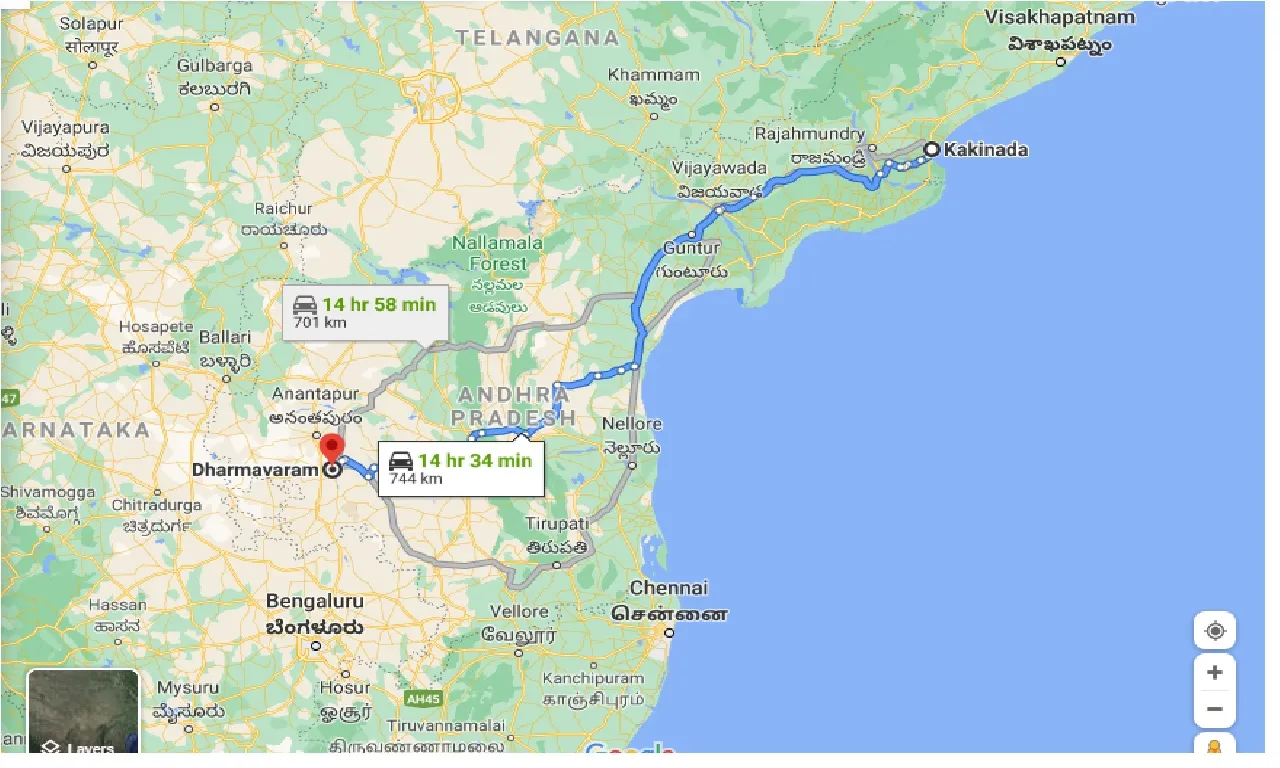 kakinada-to-dharmavaram-taxi