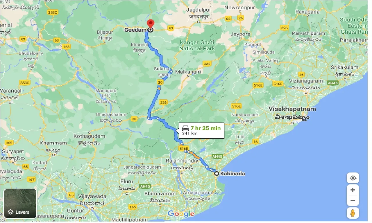 kakinada-to-geedam-one-way