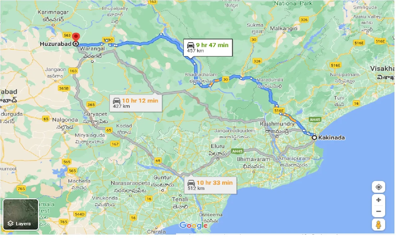 kakinada-to-huzurabad-one-way