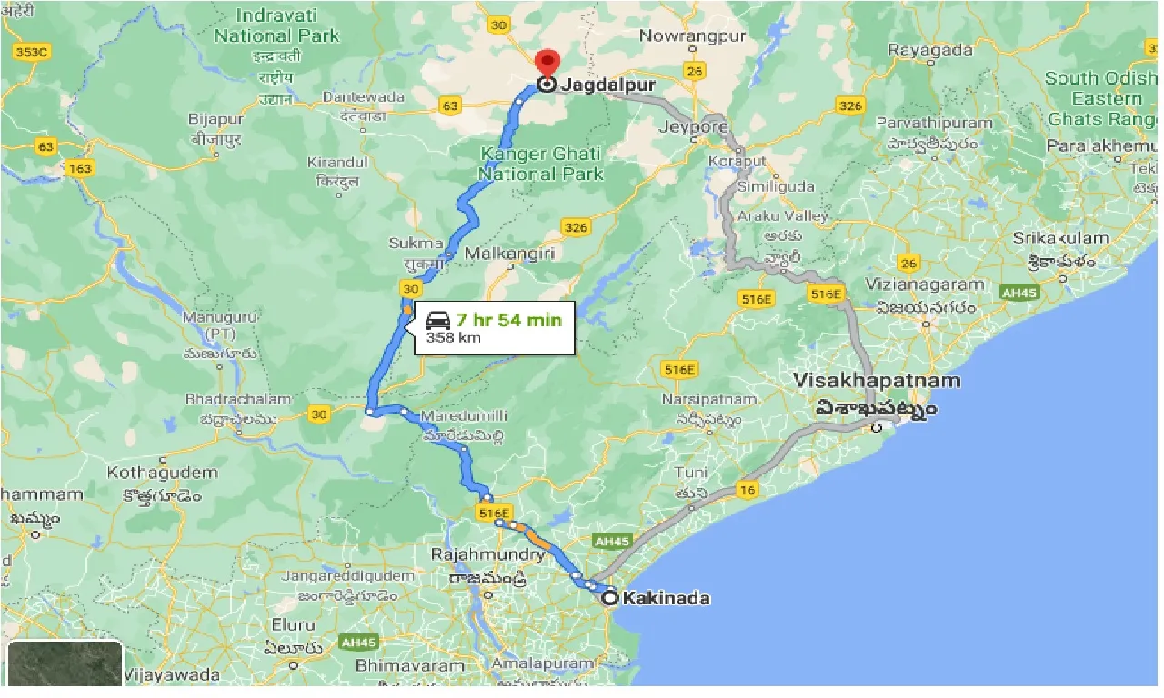 kakinada-to-jagdalpur-taxi