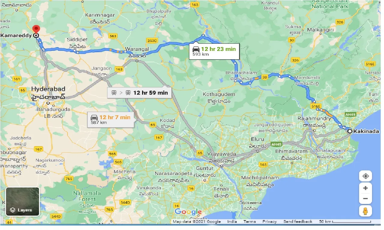 kakinada-to-kamareddy-one-way