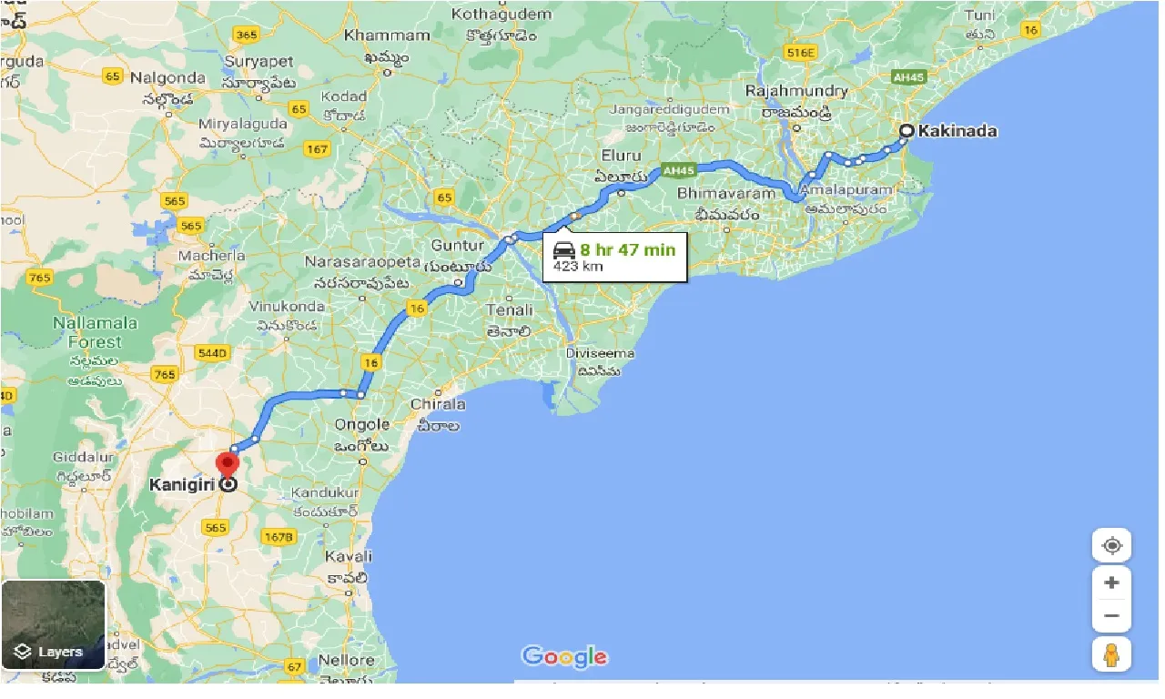 kakinada-to-kanigiri-one-way