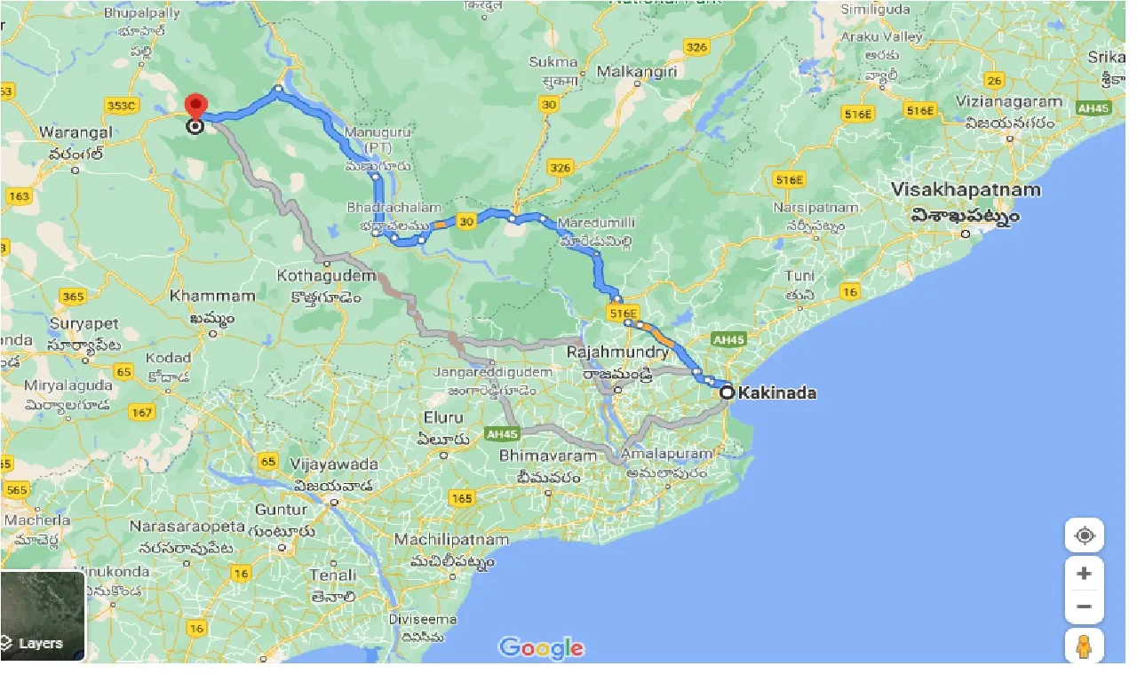kakinada-to-laknavaram-forest-one-way