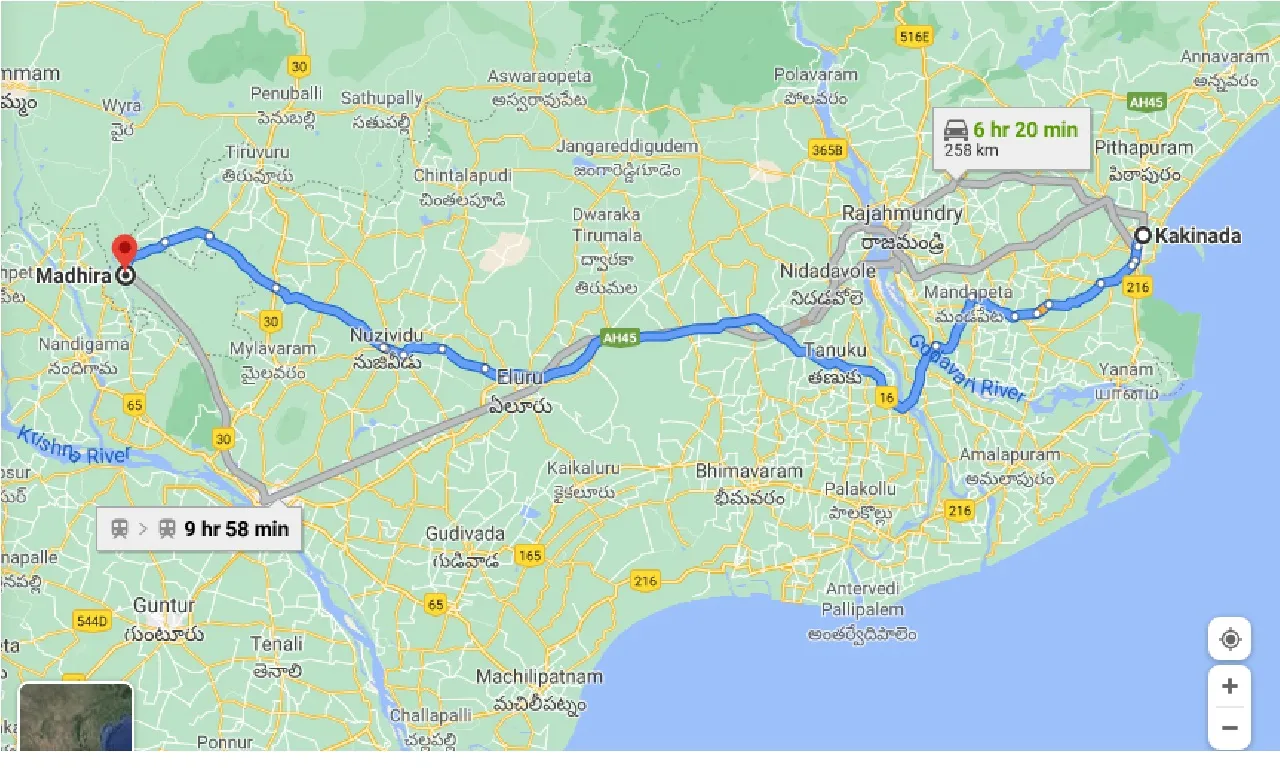 kakinada-to-madhira-one-way