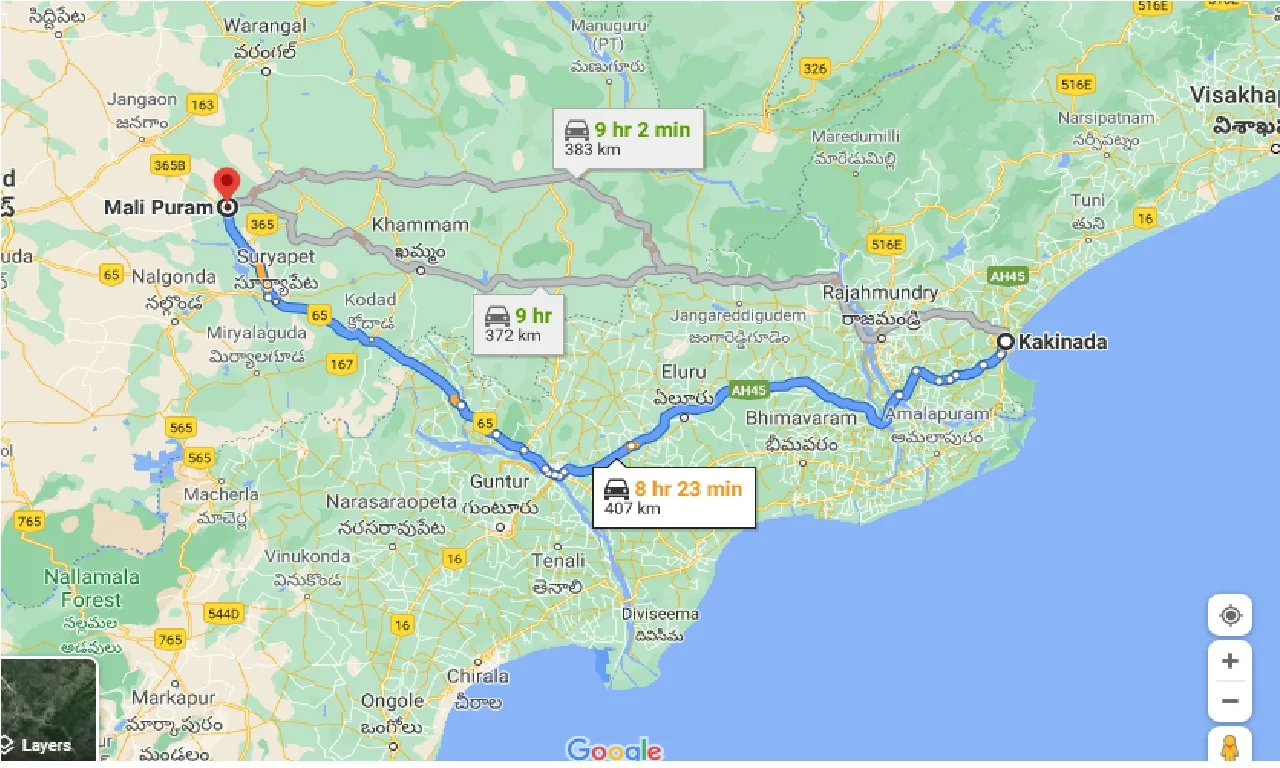 kakinada-to-mali-puram-one-way