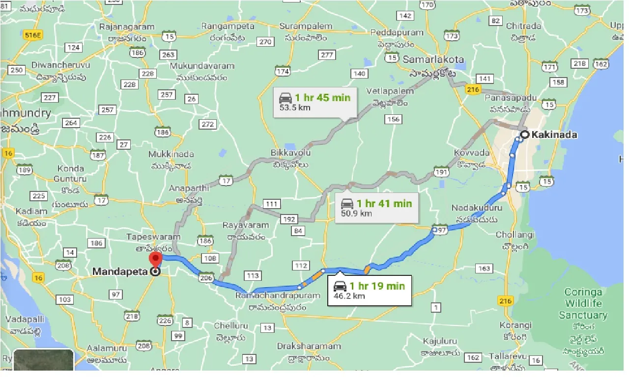 kakinada-to-mandapeta-one-way