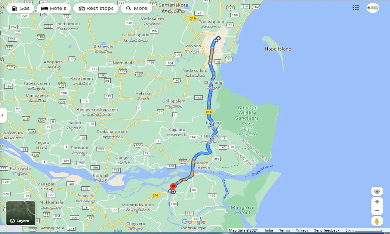 kakinada-to-muramalla-outstation