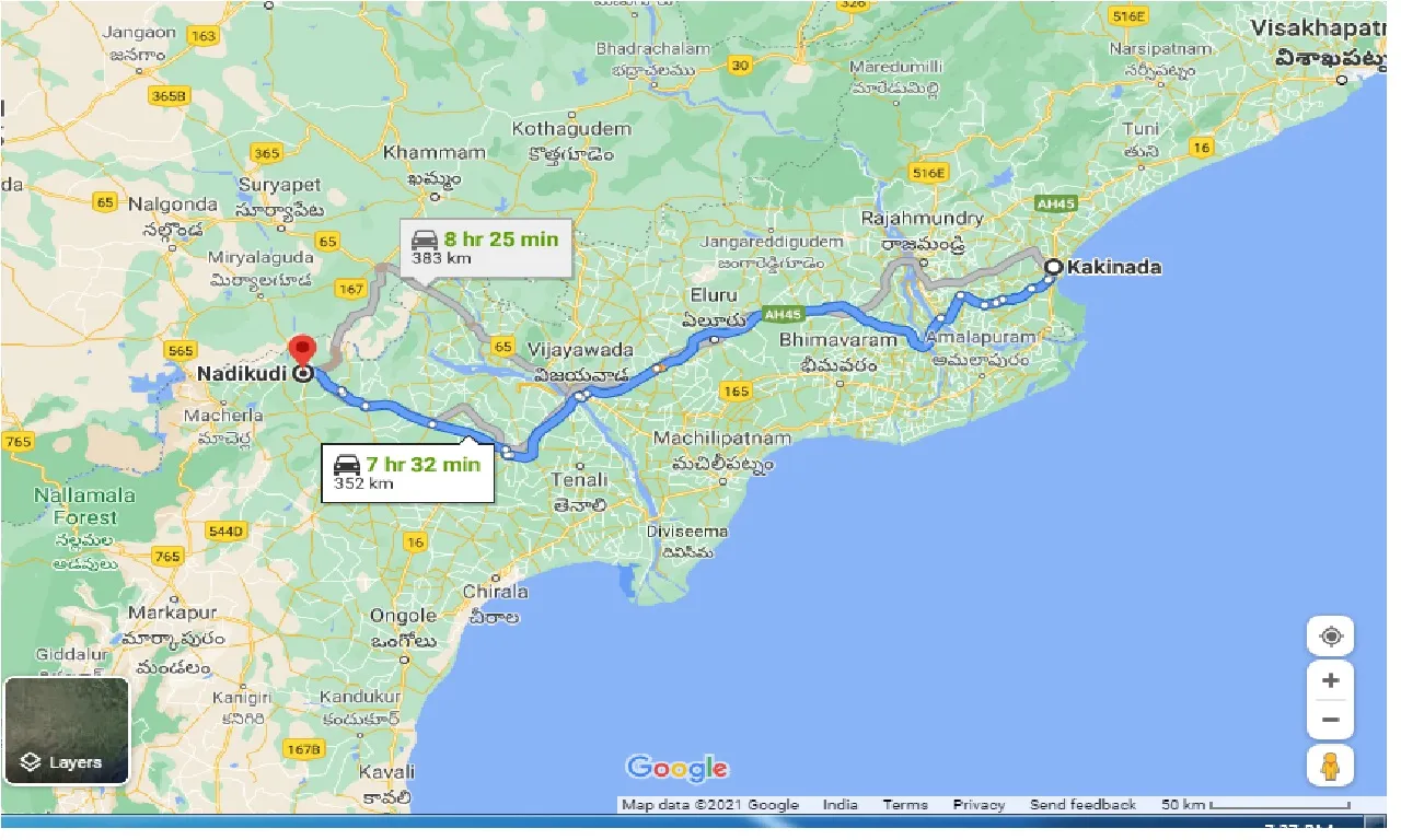Kakinada To Nadikudi One Way kakinada-to-nadikudi-one-way