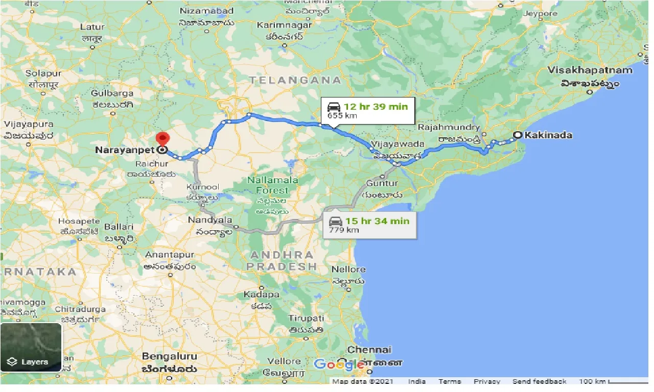 kakinada-to-narayanpet-taxi