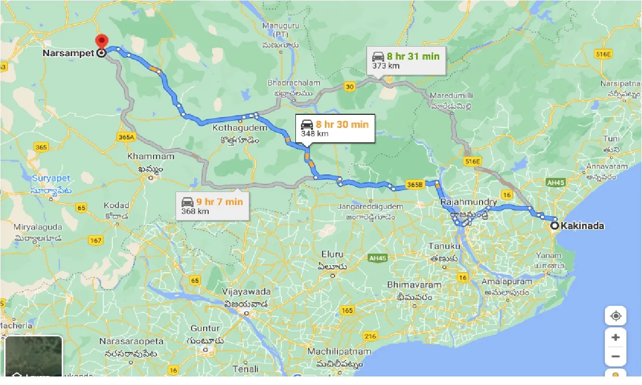 kakinada-to-narsampet-one-way