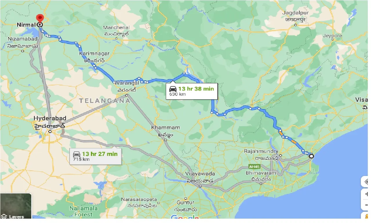 kakinada-to-nirmal-one-way