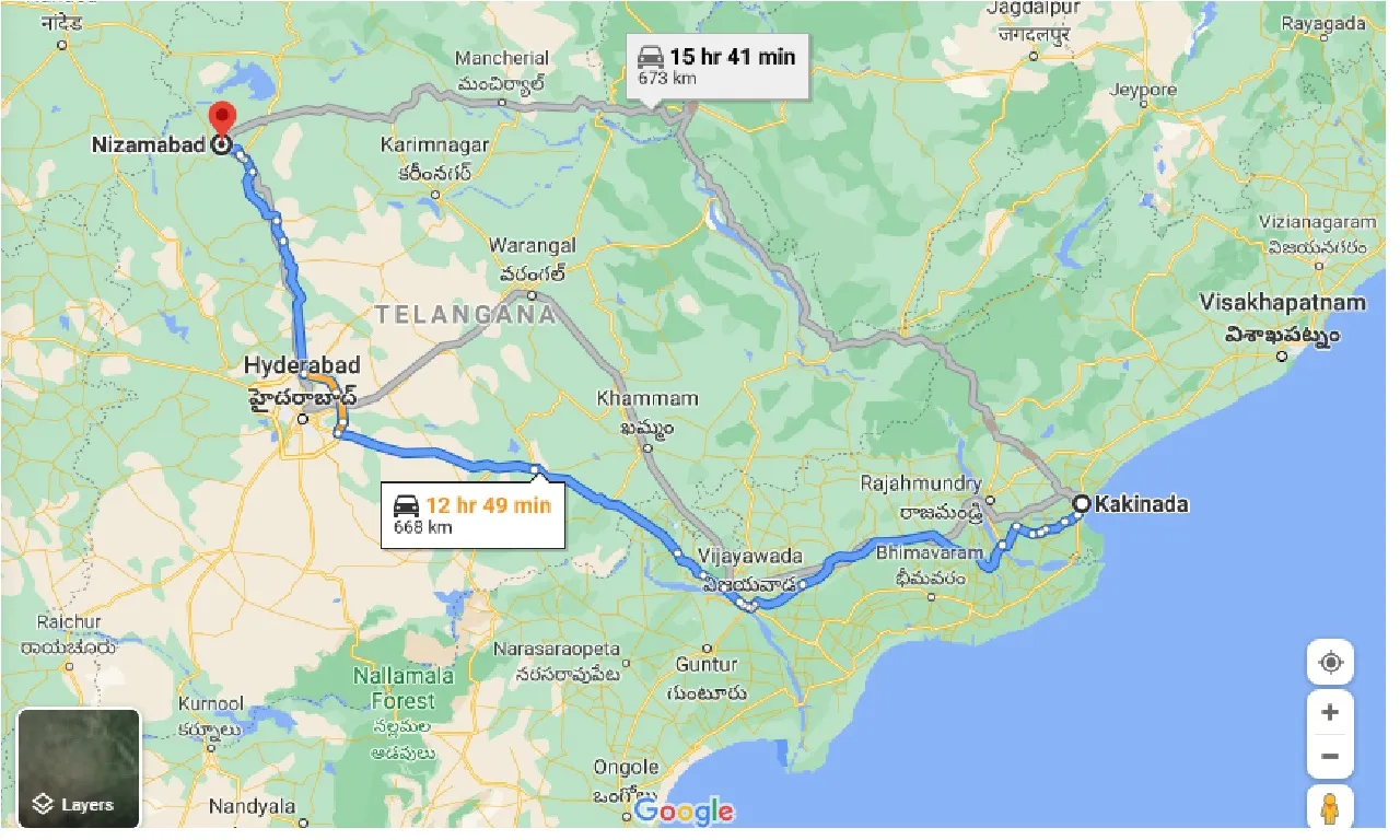 kakinada-to-nizamabad-one-way